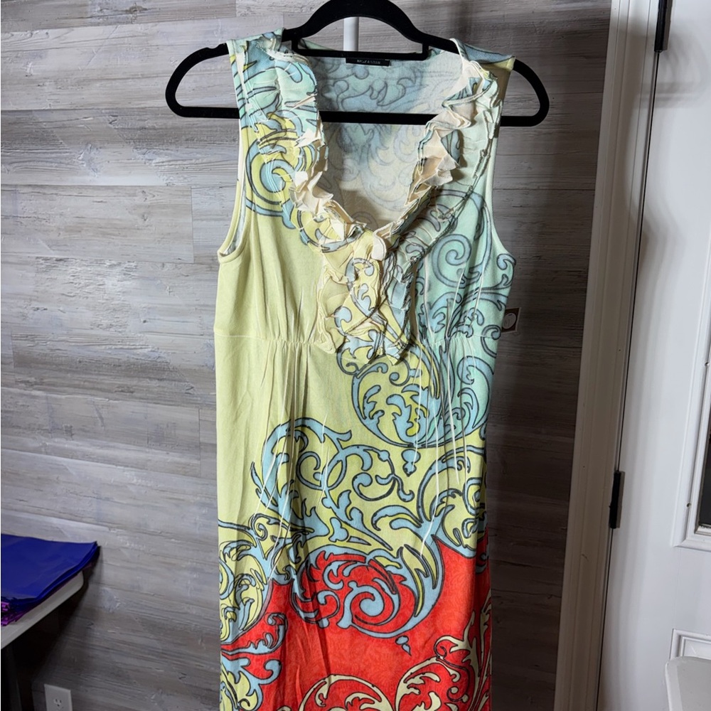 Nally & Millie Red and Blue Swirl Mini Dress 1026